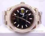 Replica Gold Rolex Datejust Black Dial Men Watch